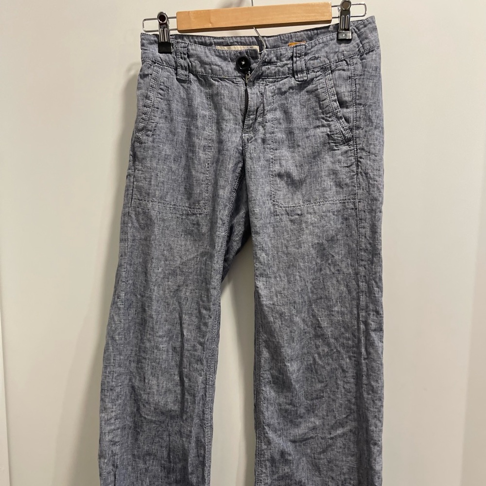 Anthropologie. Pilcro and the Letterpress. Wide leg. Linen trousers. Size 4.blue